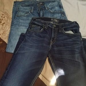 2 pairs of mens silver jeans, size 32/32 $35 ea.